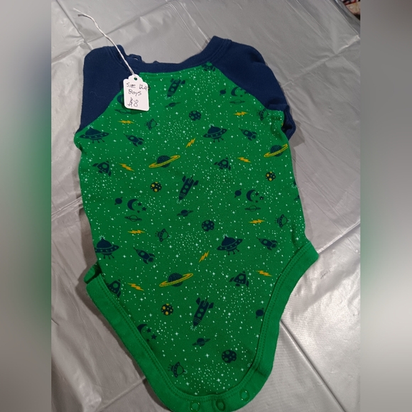 Green and Navy Blue Gar animals Sleeper 12 months. - Picture 3 of 4